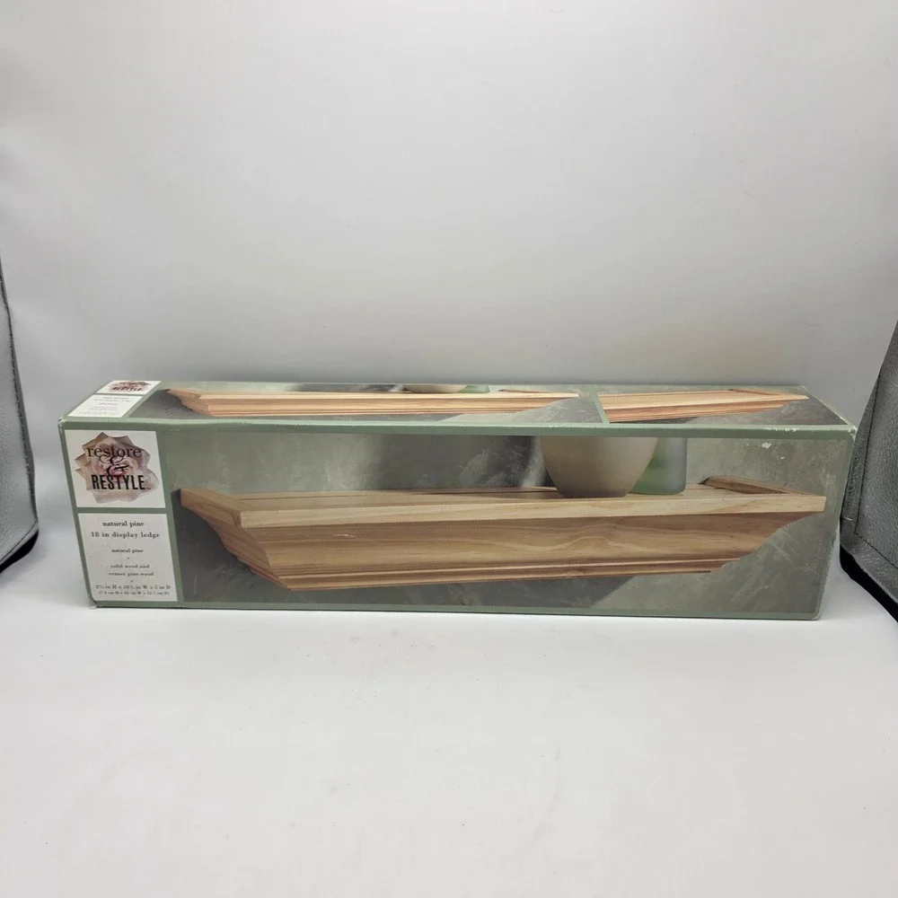 Restore & Restyle 18in Display Natural Pine Wood Floating Shelf‎ Vintage 1999
